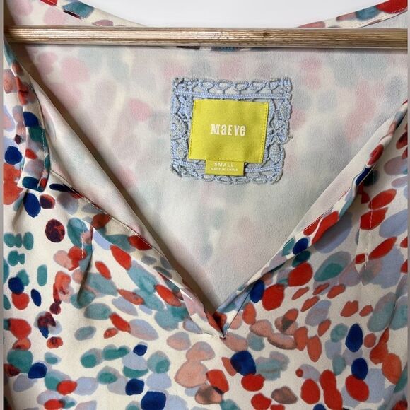 Anthropology Maeve fluttered  watercolor dress size small - Picture 6 of 7